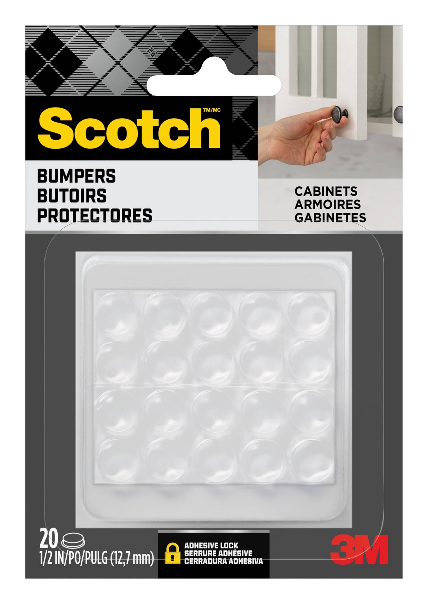 Scotch™ 1/2" Clear Self-Stick Rubber Bumper Pads, 20ct.
